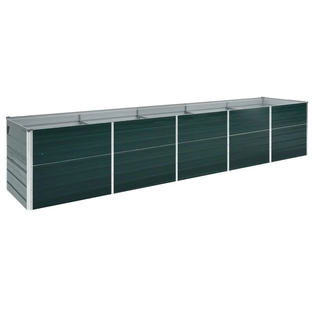 Letto Rialzato da Giardino in Acciaio Zincato 400x80x77cm Verde 47061