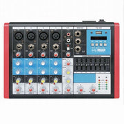 Trade Shop - Mixer Audio 6ch Equalizzatore 4 Mic Xlr Phantom +48v Usb Mp3 Display Maxtech Mix-6ch -