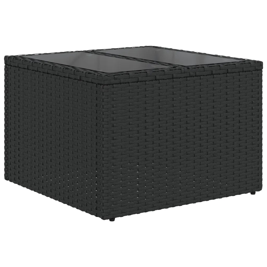 Set Divani da Giardino 11 pz con Cuscini in Polyrattan Nero 3221874