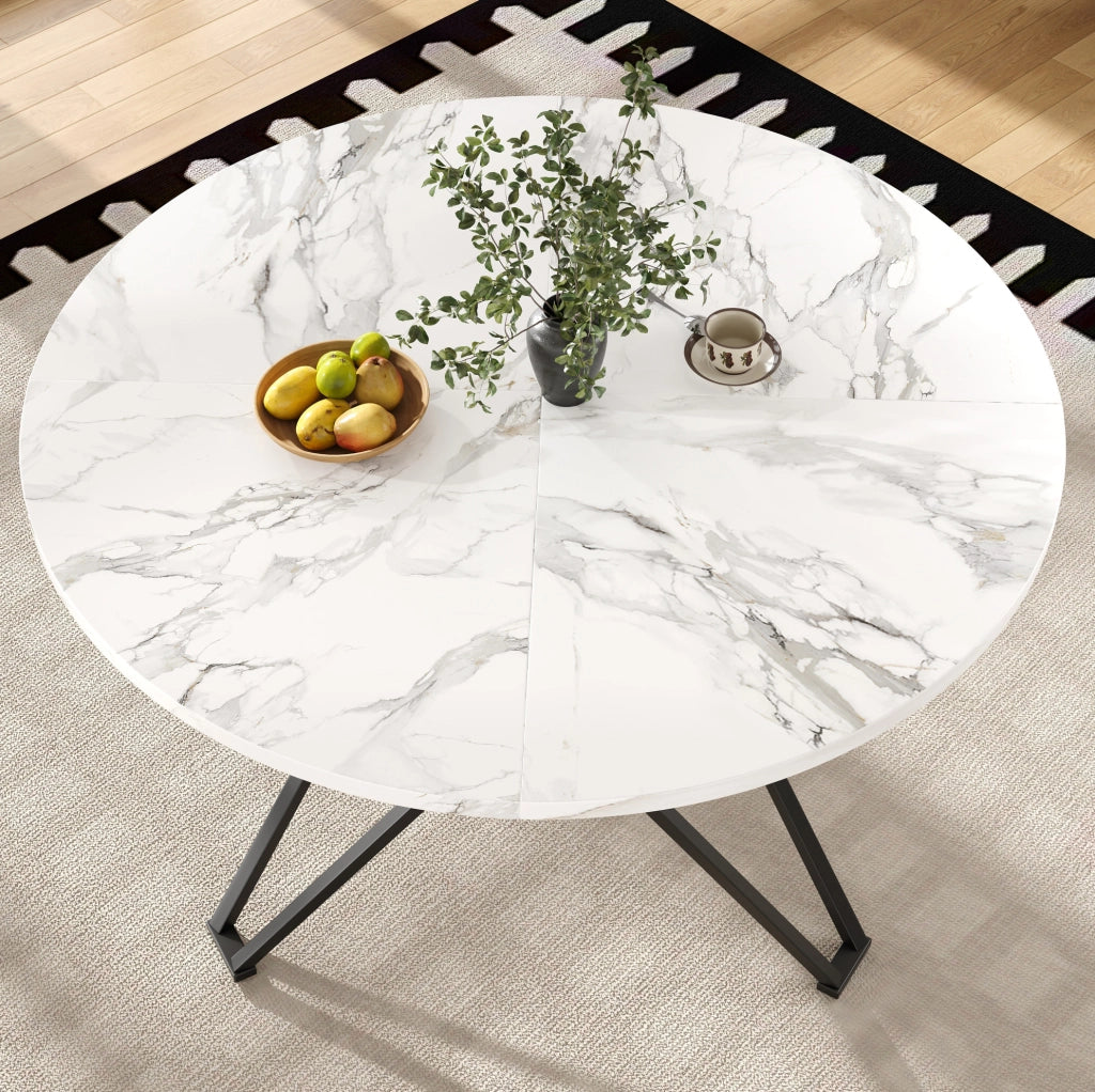 Tavolo da pranzo rotondo 100x100x76 cm in MDF; nero