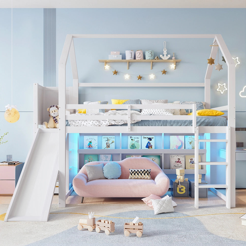 Letto casa bambini - Xylo - 90x200 cm LED bianco