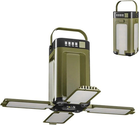 Lanterna a Energia Solare LED per Campeggio - 2000mAh Lampada per Tenda IPX4 con 6 Modalità, Torcia Portatile & Powerbank per Campeggio, Escursioni e Viaggi