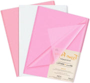 Papier decorativo trasparente 50 x 75 cm, 60 fogli, bianco e rosa