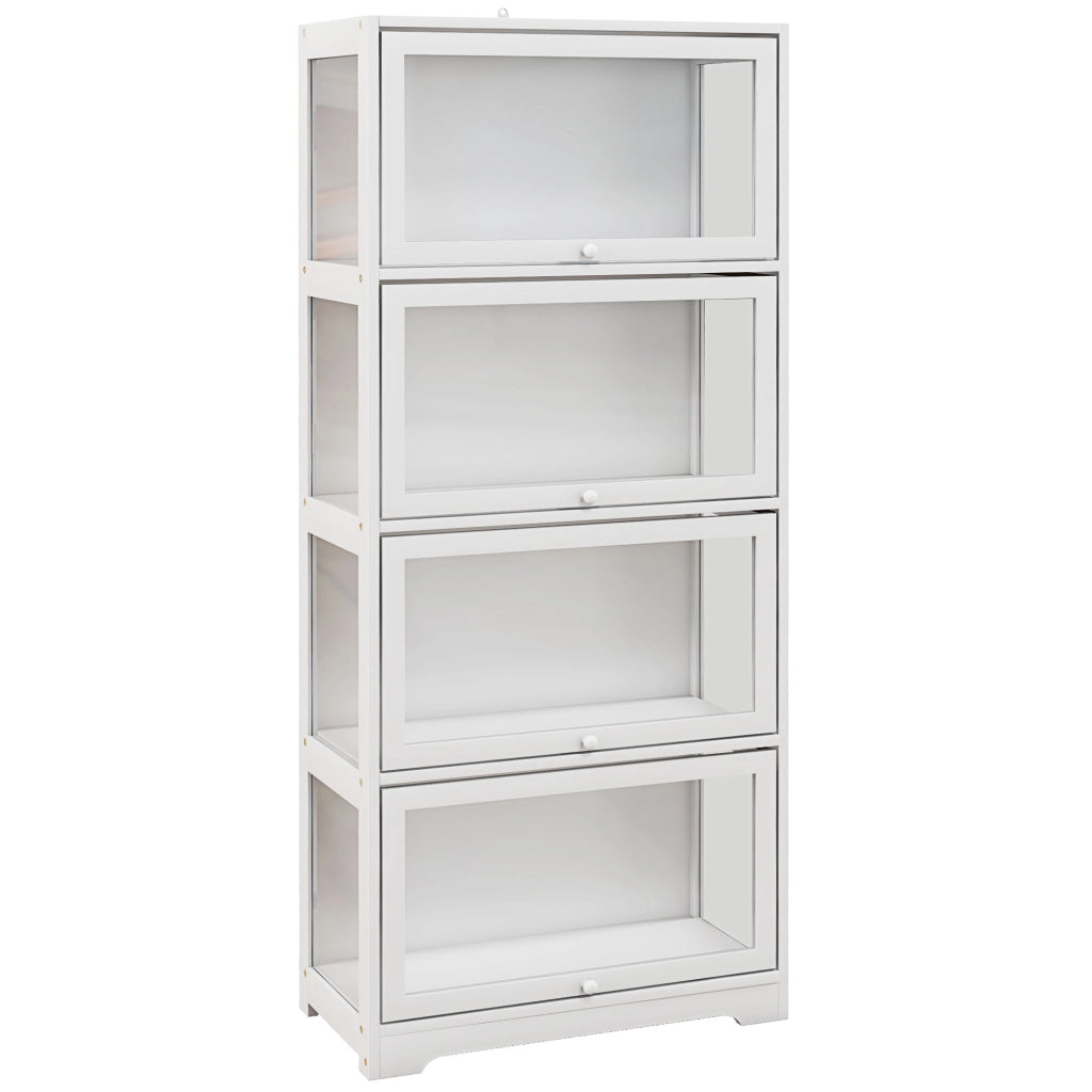 Vetrina Libreria 4 Ripiani con Ante ¨C Xylo ¨C Bianco 59x30x139 cm