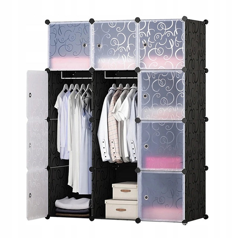 Armadietto con 12 cassetti, modulare e compatto, stile Box.