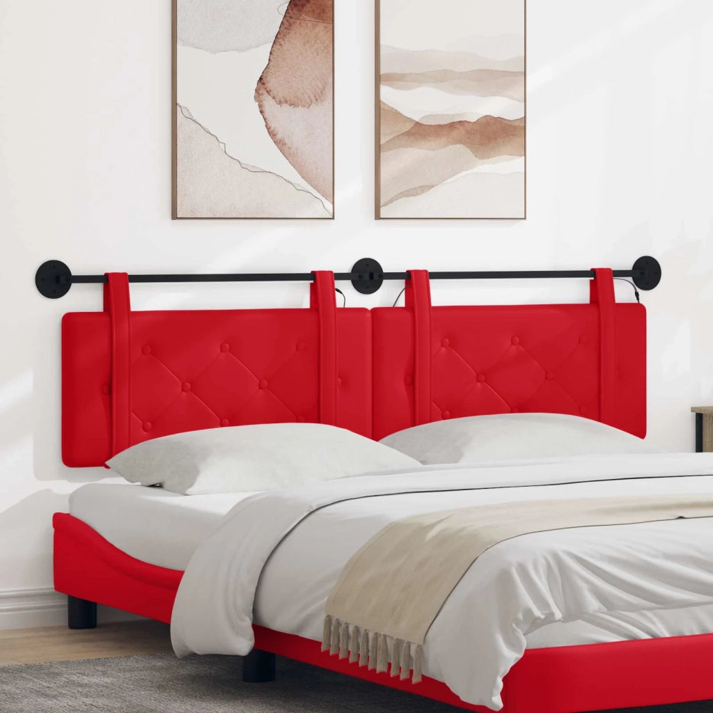 Testiera sospesa Con luce LED Rosso Similpelle 3424210