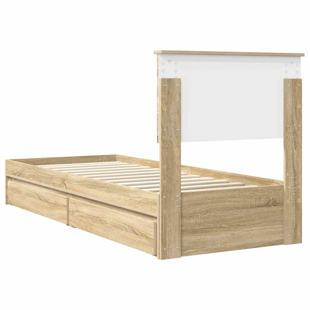 Letto con Contenitore con testiera Rovere Sonoma 75 x 190 cm 3410849