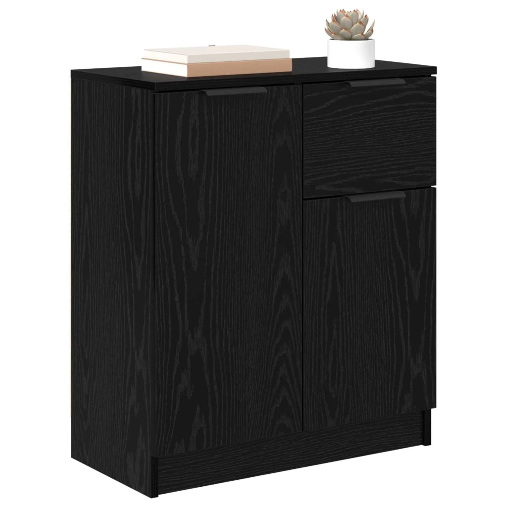 Credenza | Madia | Buffet da pranzo | Armadio da pranzo Rovere Nero 60 x 30 x 70 cm Legno multistrato