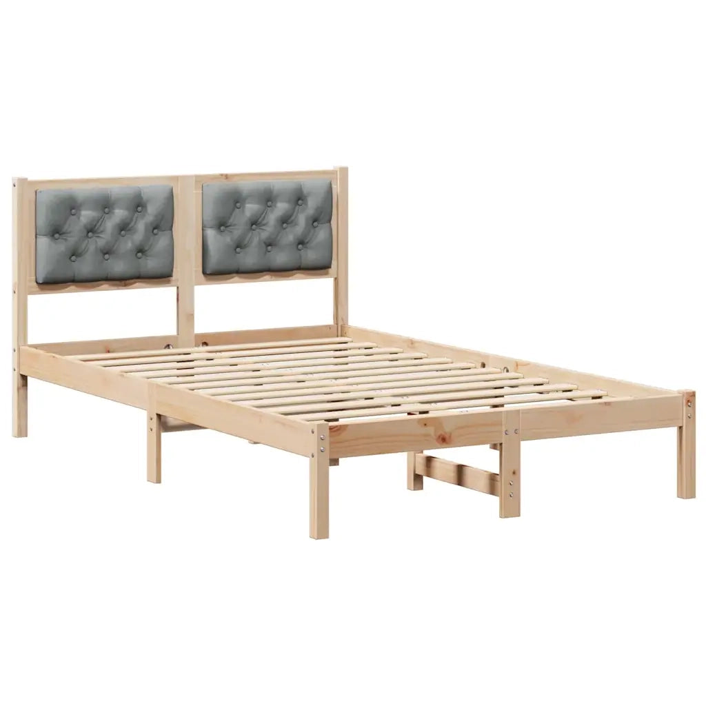 Struttura del letto-Giroletto Grigio chiaro 135 x 190 cm Pino massello 434669