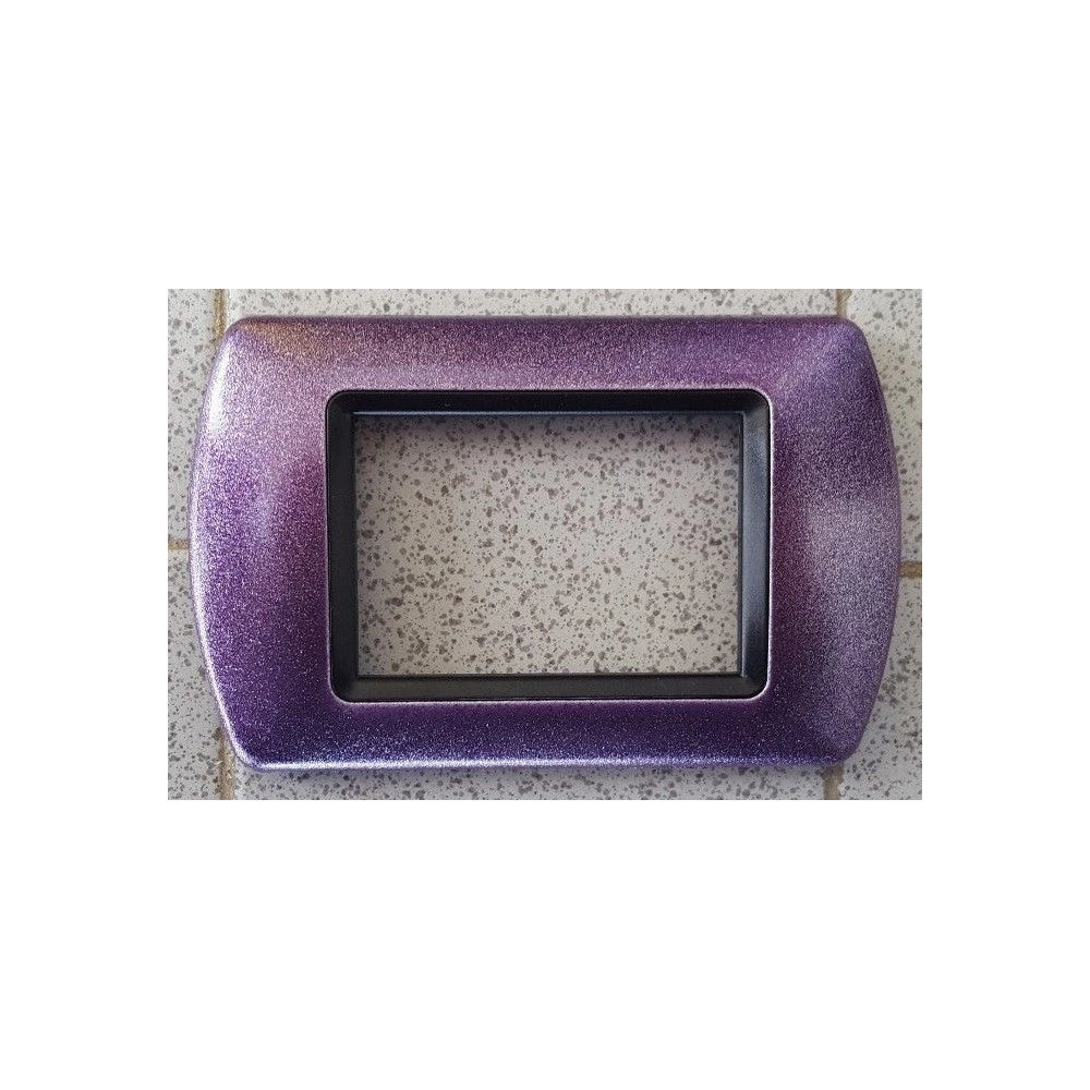 Trade Shop - Placchette Placche In Abs Compatibili Per Serie Living International Placca - Viola Metallizzato -3 Fori     -