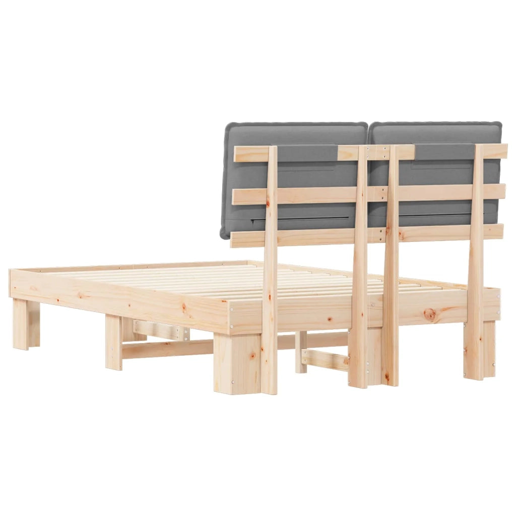 Letto con Testiera Rivestita Grigio chiaro 120 x 190 cm 877294