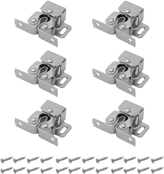 Stopper magnetico per porte a slot - 6 pezzi - porta armadio - chiusura - slot - adatto per porte - colore argento