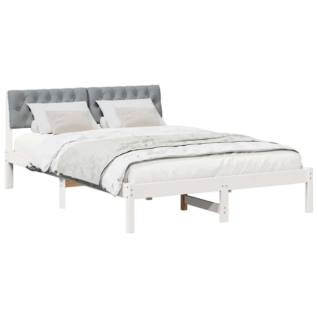 Struttura del Letto Bianco e grigio chiaro 140 x 190 cm 878618