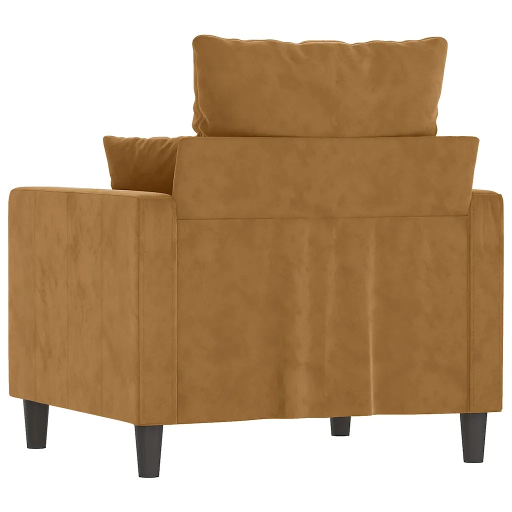 Poltrona | Sedia Relax Marrone 60 cm Velluto