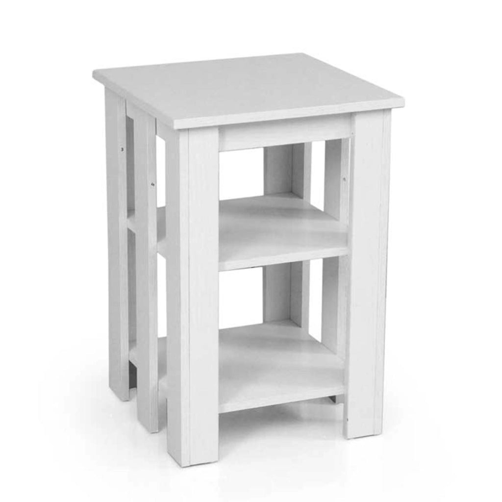 GAIA TAVOLINO BASSO DA CAFFÈ REALIZZATO IN LEGNO 40 X 40 X 60 CM COLORE BIANCO
