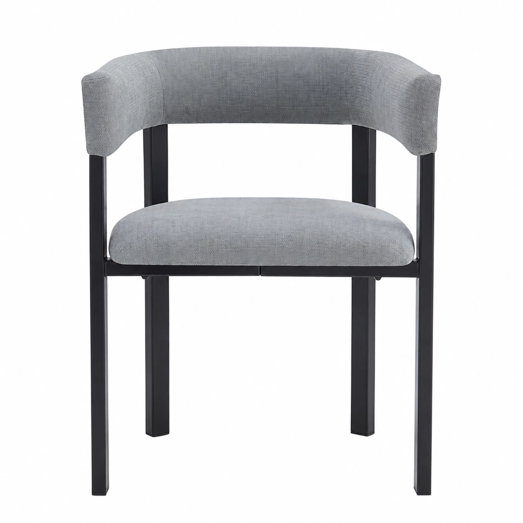 SEDIA da pranzo Set da 2 pezzi in chenille grigio