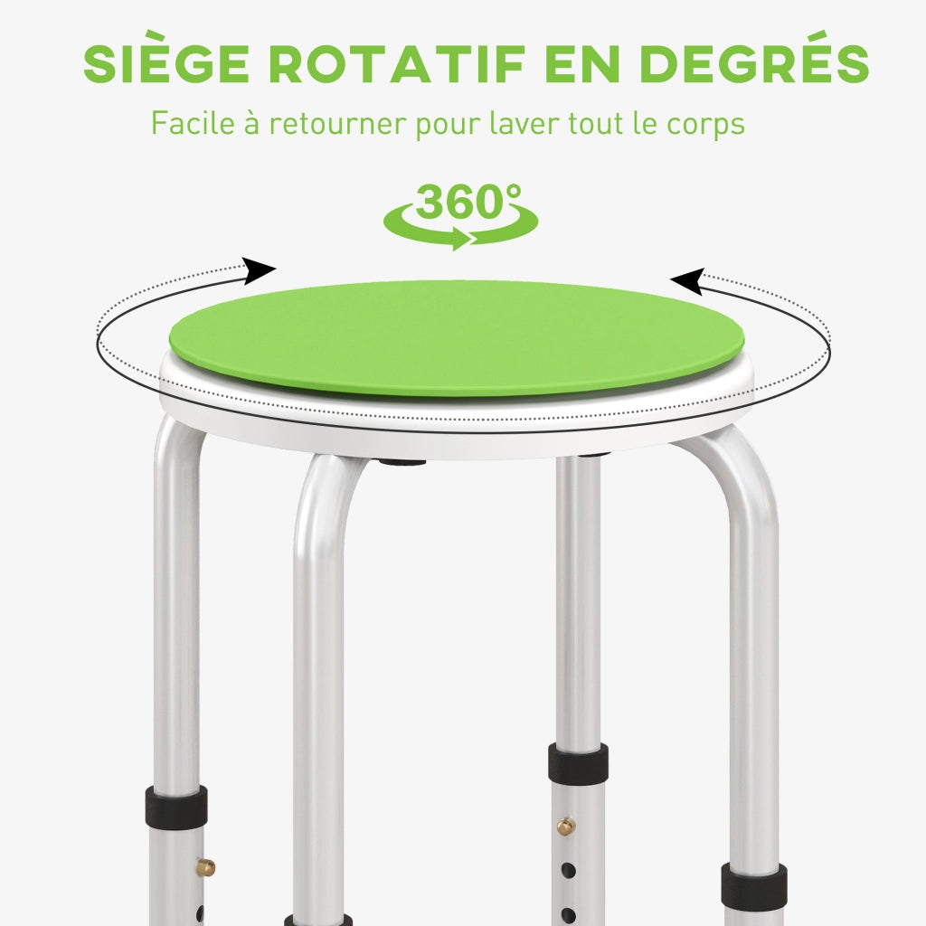 Sgabello da doccia girevole 360¡ã ¨C Xylo ¨C alluminio antiscivolo altezza regolabile