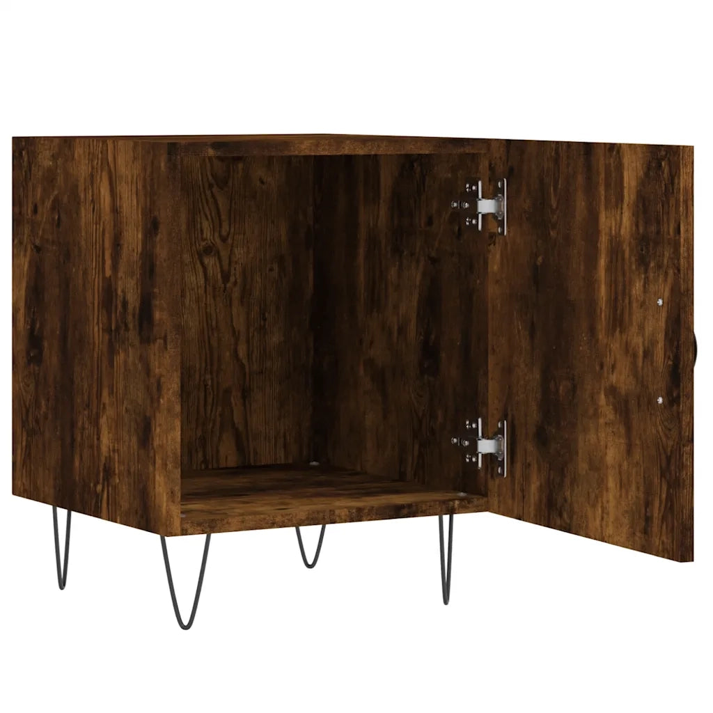 Comodino Rovere Fumo 40x40x50 cm in Legno Multistrato 827558