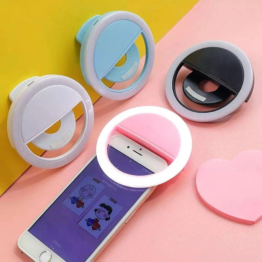 ANELLO LUMINOSO A LED PER SELFIE TIK TOK LUCE RING LIGHT TELEFONO RICARICABILE