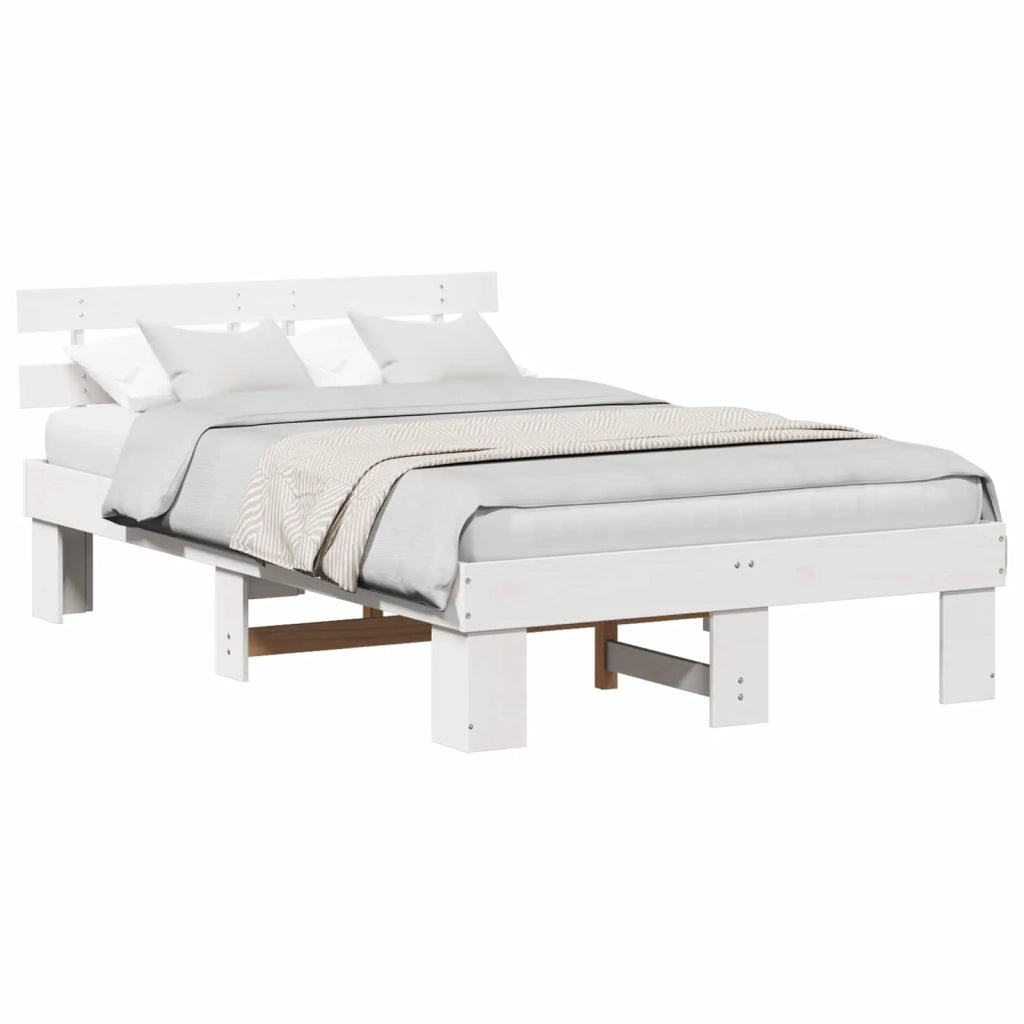 Struttura del letto-Giroletto-Rete del Letto Bianco 140 x 190 cm Pino massello 929242