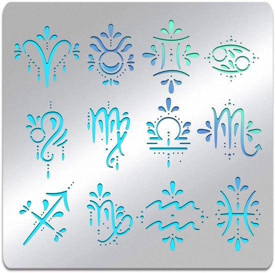 Stereogramma Stellare - Disegno in Acciaio Inox - Schematizzazione per Bruciatura sul Legno - Decorazione Murale - Artigianato - 15,6 x 15,6 cm