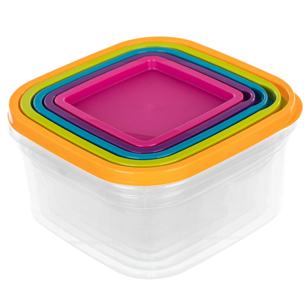 Set di contenitori per alimenti KADAX Scatole per il pranzo in plastica con coperchio da 5 pezzi