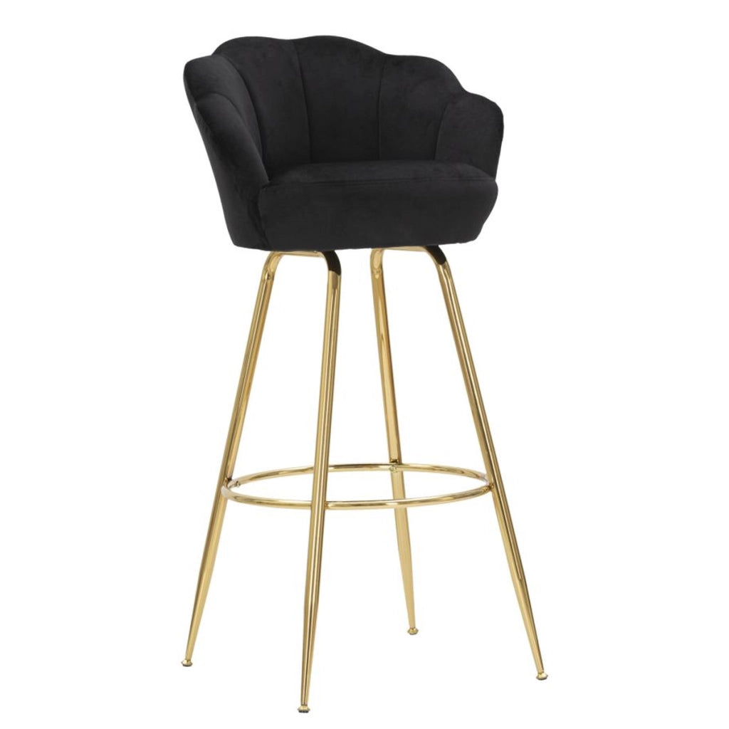 Sgabello Alto VKH452, Nero, Metallo, 55x53x110 cm