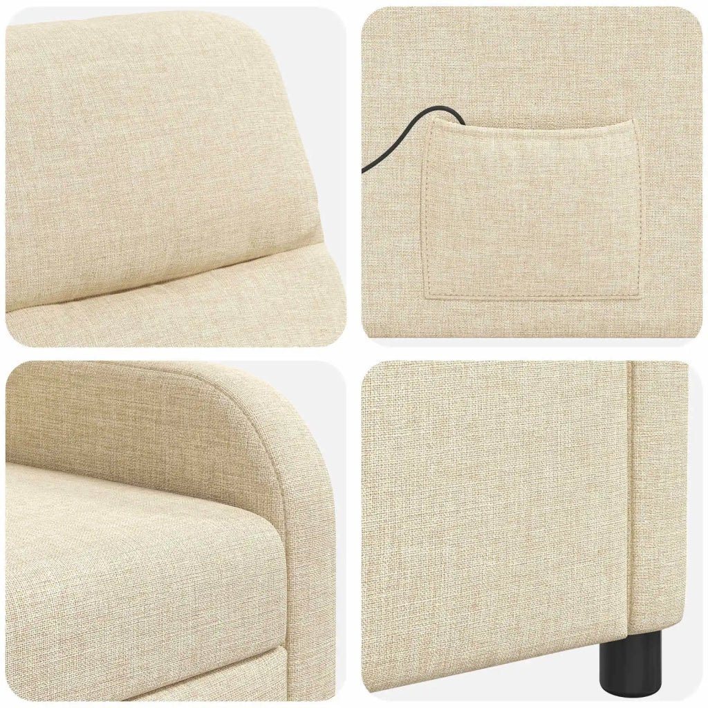 Poltrona Massaggiante Crema Tessuto 42034946