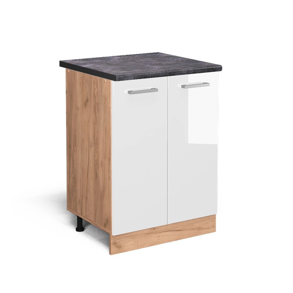 Vicco Mobiletto base cucina Bianco lucido 60 cm , PL Antracite