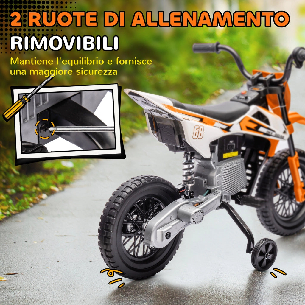 Moto Elettrica per Bambini con Rotelle ¨C Zephmum ¨C Arancione