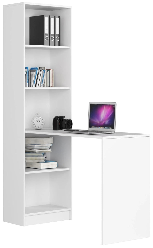 Scrivania AKORD SMART con libreria Bianco 125 cm 125x50x180 cm