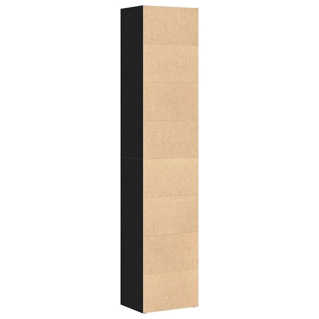 Libreria-Scaffale per Libri-Mobile di Stoccaggio Rovere Nero 40x30x189 cm Legno Massello di Acacia