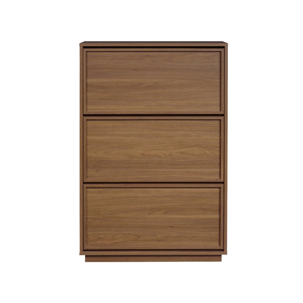 Scarpiera in legno, 3 ante, noce