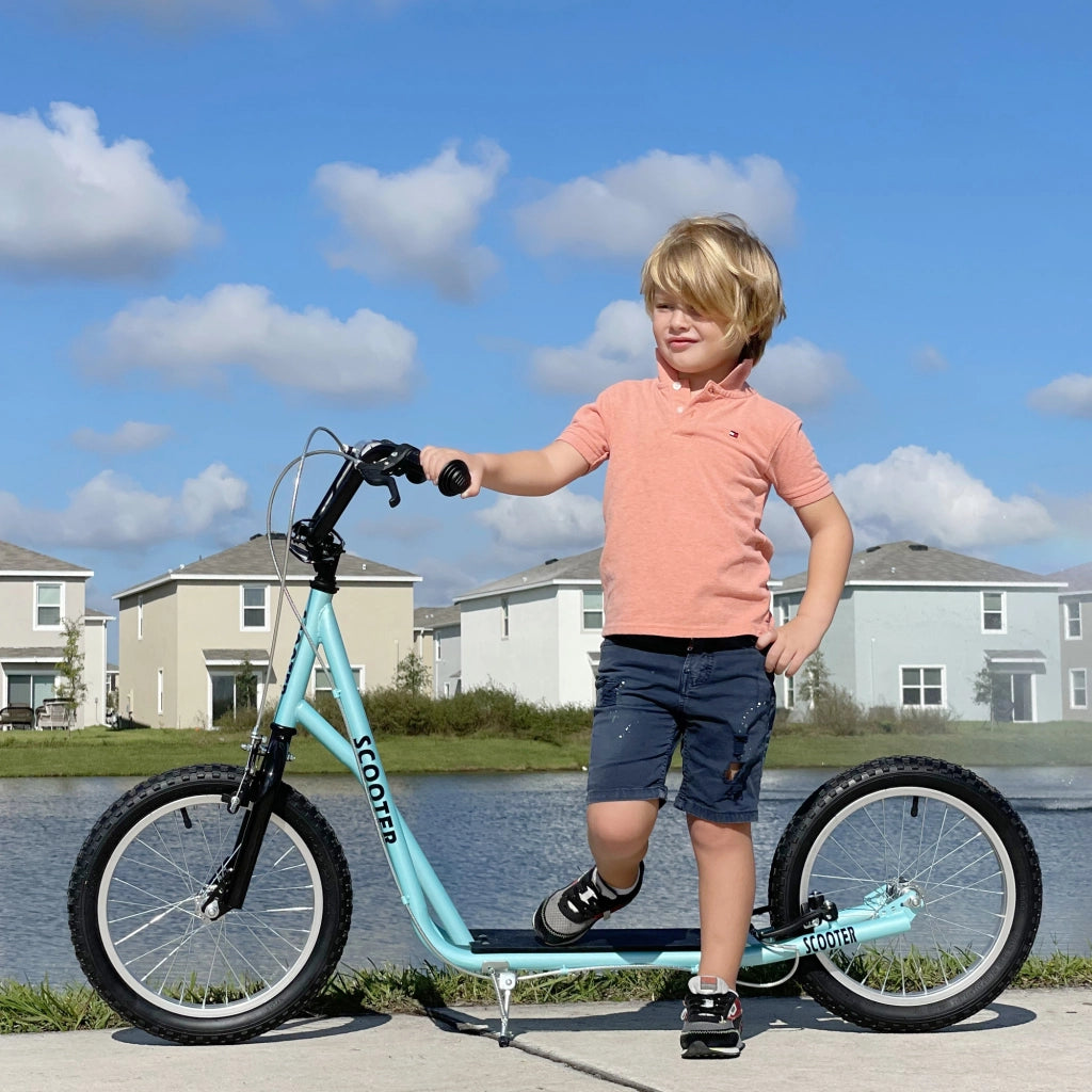Monopattino per Bambini con Freno ¨C Xylo ¨C Azzurro Regolabile in Altezza