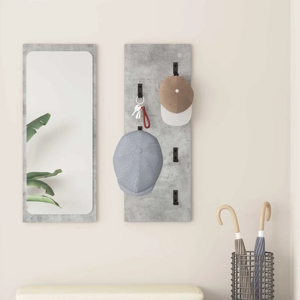 Appendiabiti a muro A parete Grigio cemento 30 x 1,5 x 80 cm 874470