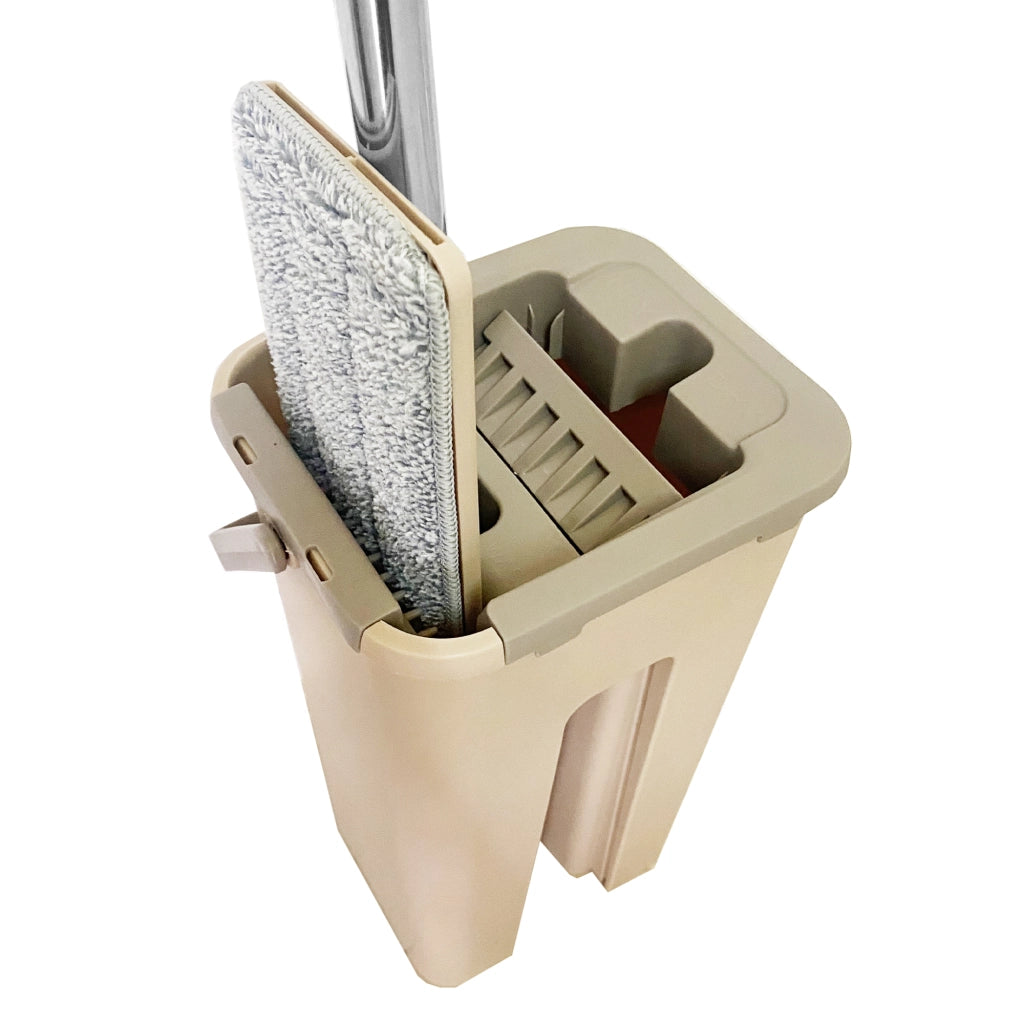 Panno extra piatto con secchio strizzatore Beige