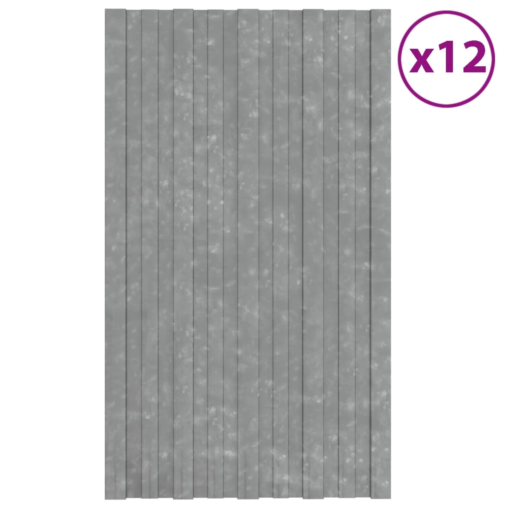 Pannello per tetto 12 pcs Argento 80 x 45 cm Acciaio zincato 42047119