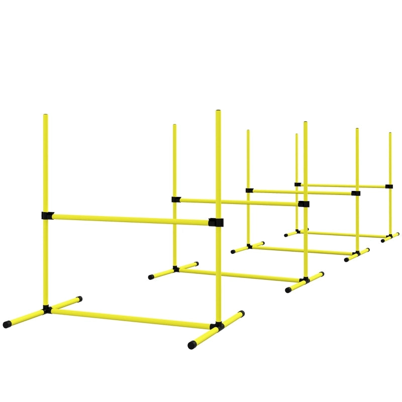 Hunde Agility-Set, Hürden/Slamonstangen/Bodenstangen, Tragetasche, robust, Gelb
