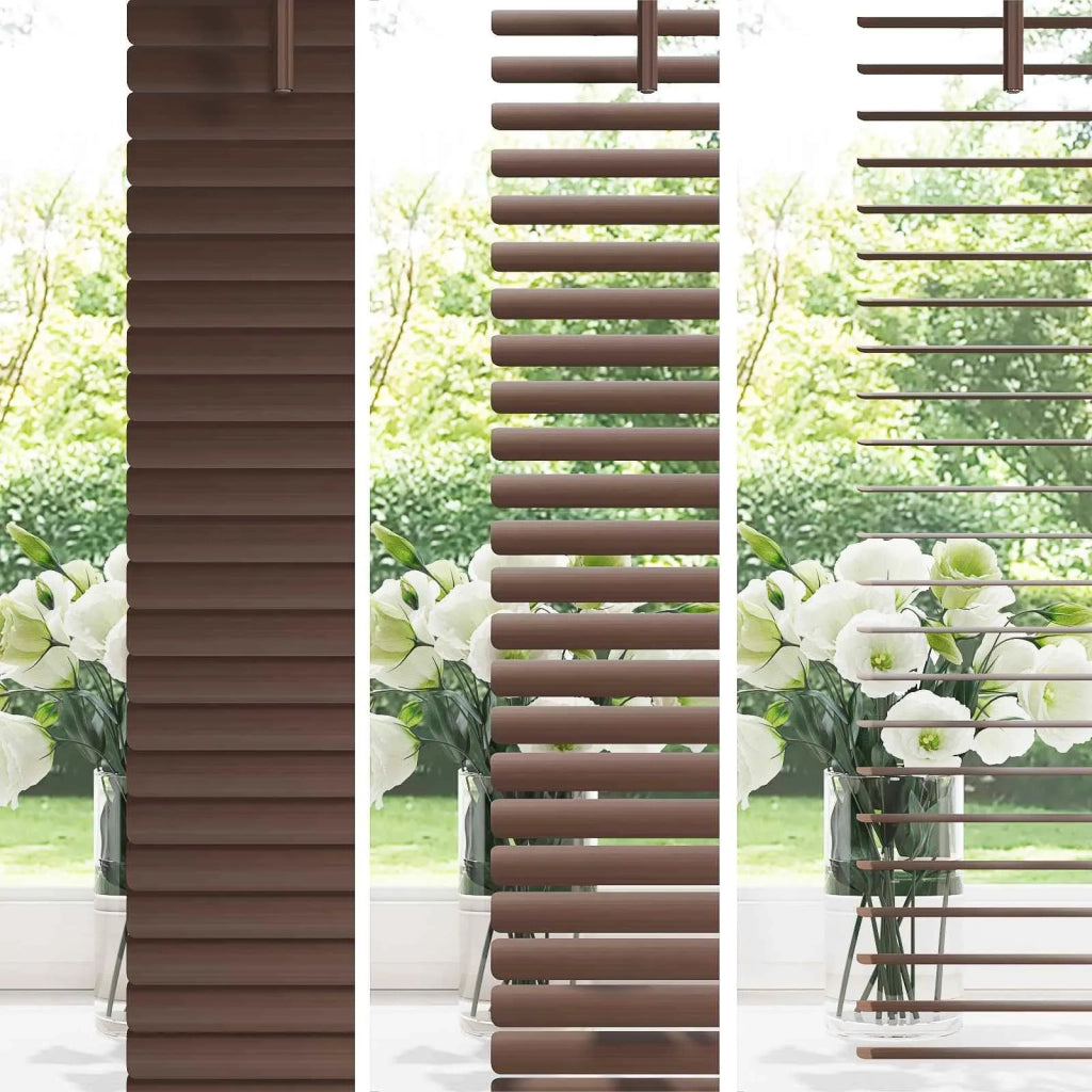 Tenda Veneziana | Tenda a lamelle Marrone Scuro con Motivo 150 x 110 cm 25 mm PVC