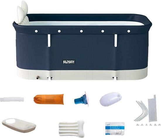 Bacino da bagno pieghevole in plastica - trasportabile e portatile - supporto PVC per piccole docce - adulti e bambini - 120 x 55 x 50 cm.