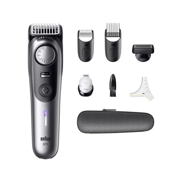 Braun beardtrimmer 9 regolabarba series 9, +7 strumenti da barbiere, 52 lunghezze, problade, bt9520, cromo - BT 9520