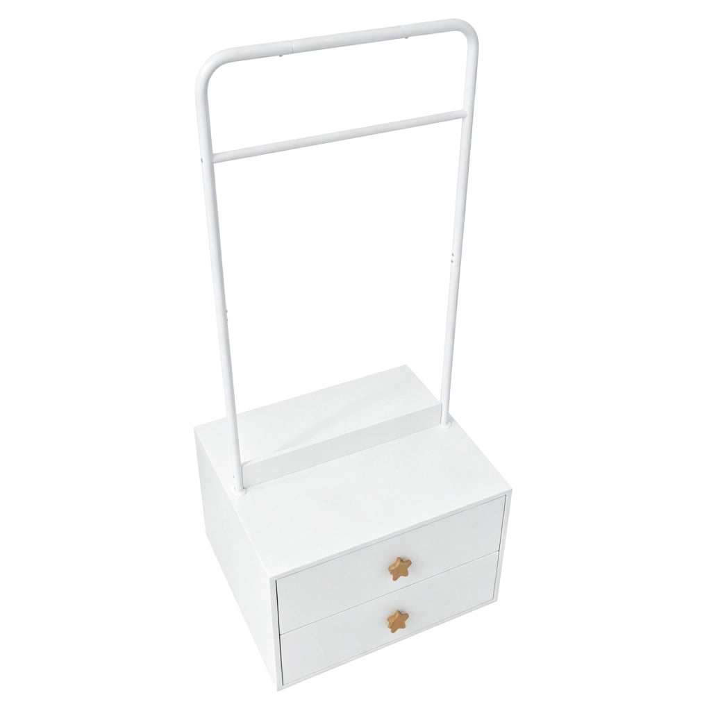 APPENDIABITI per bambini 70x55x168 cm con 2 cassetti Bianco