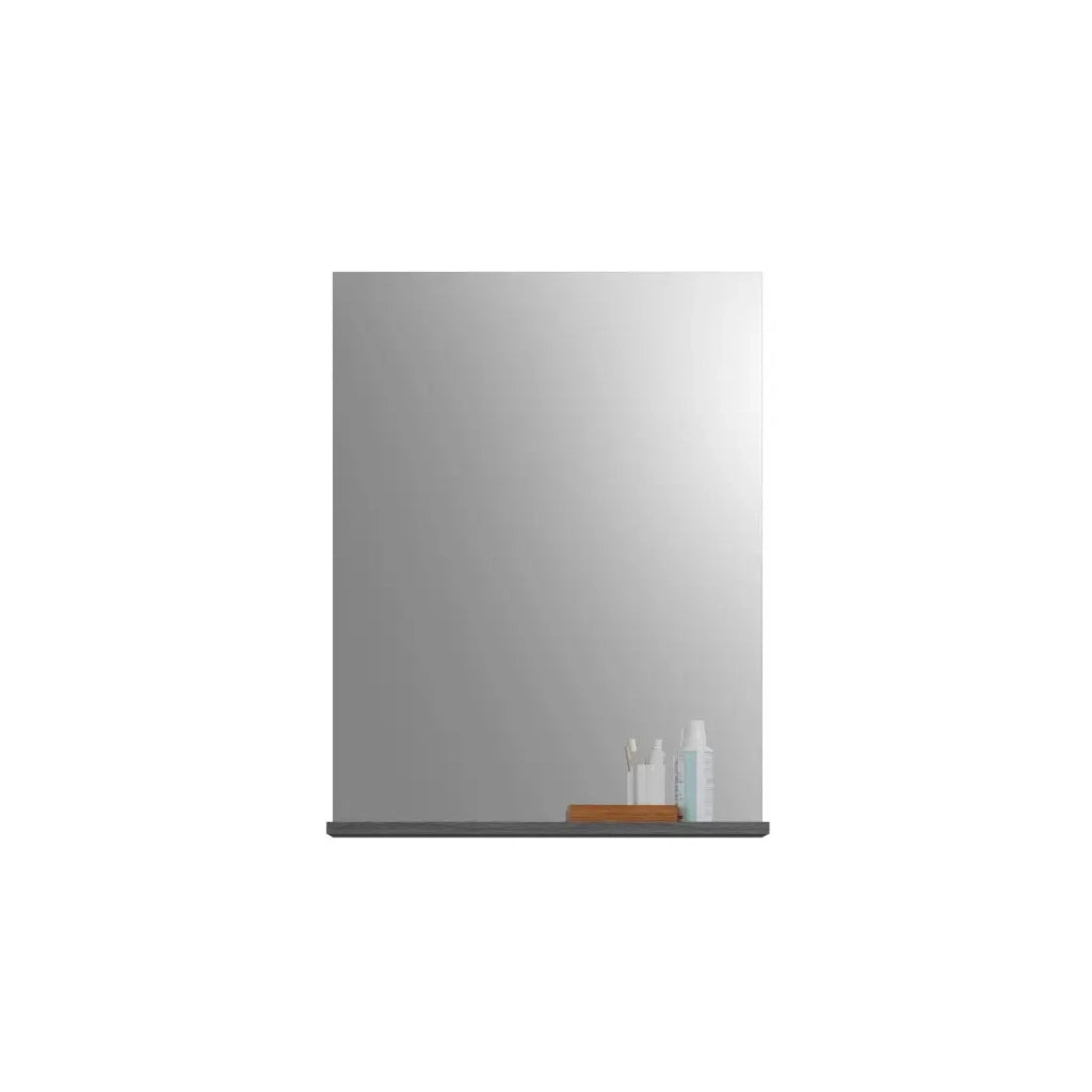 Set bagno SCOTT – Mobile sottolavabo e specchio – Grigio scuro e bianco