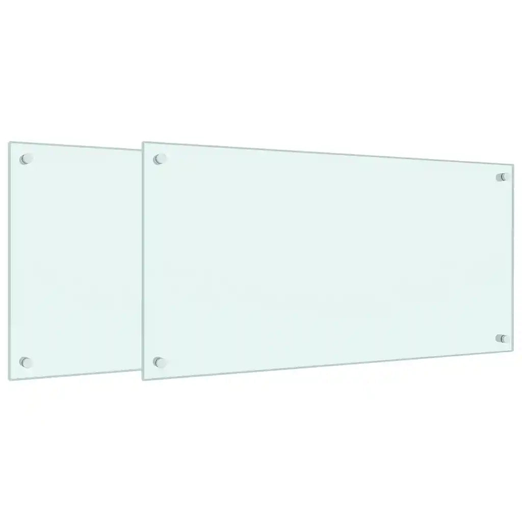 Paraschizzi per Cucina 2 pz Bianchi 80x40 cm in Vetro Temperato CFW8007933