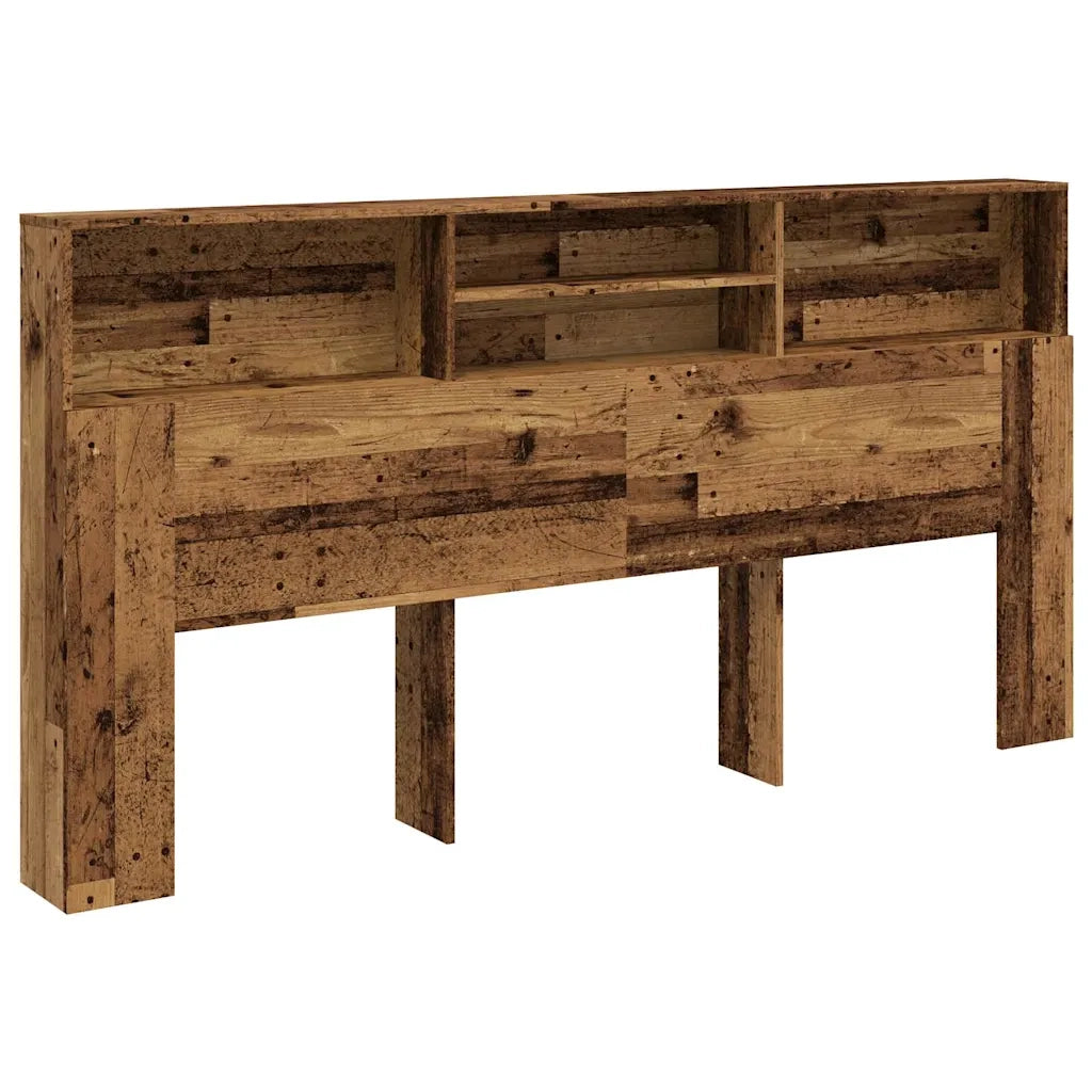 Testiera con Contenitore Legno Antico 200x19x103,5cm Truciolato 856874