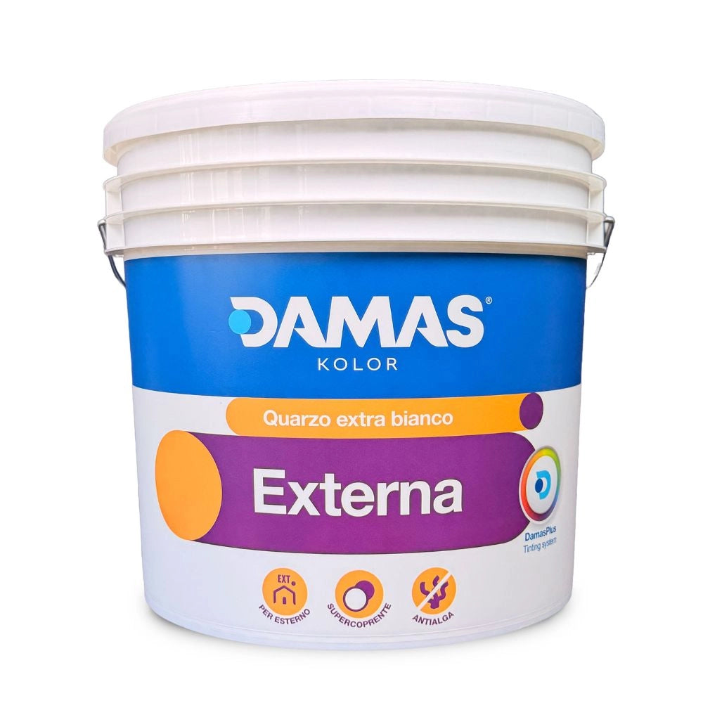 Damas idropittura al quarzo bianca per esterni externa *** formato 2.5 lt, confezione 1
