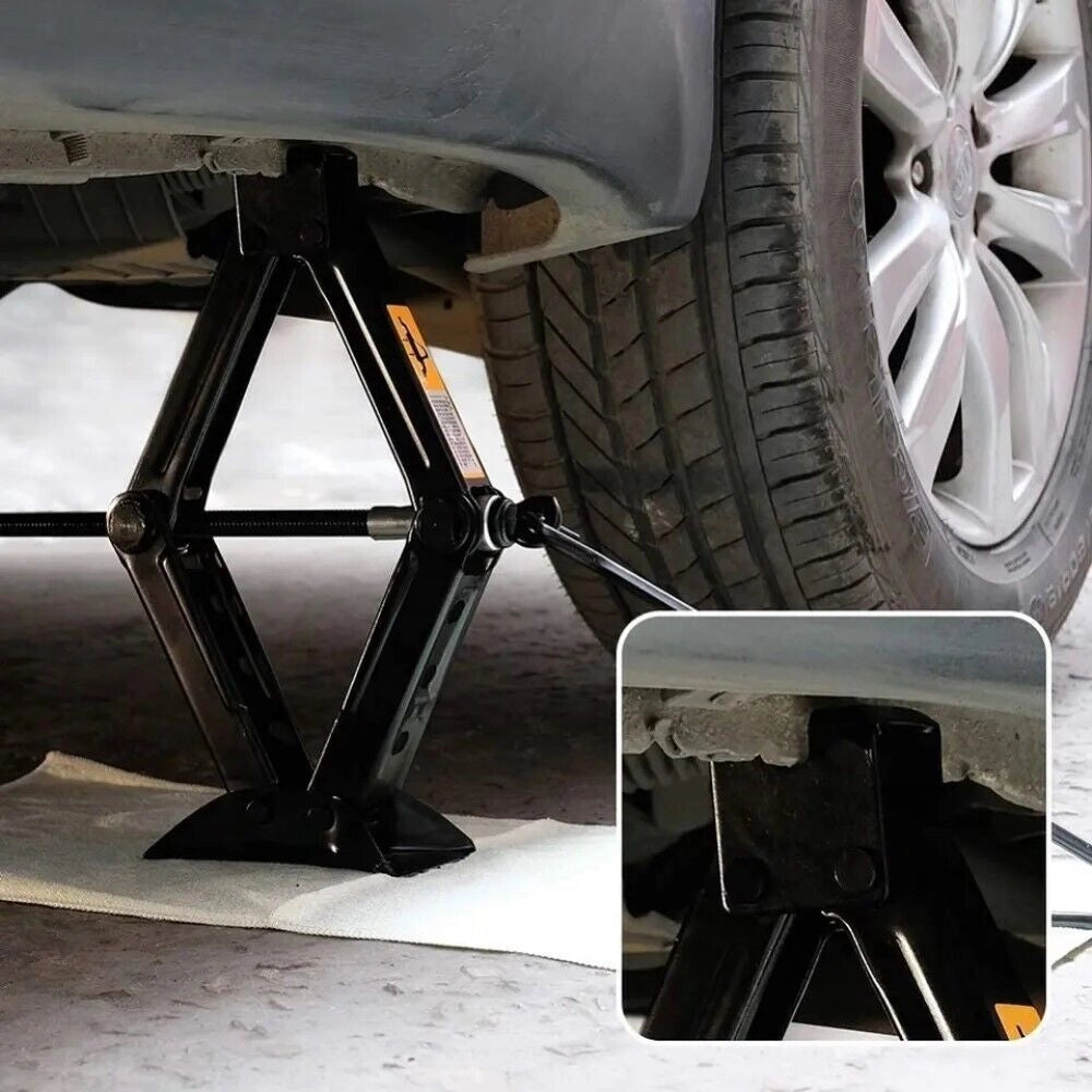 Cric Crick A Pantografo Sollevatore Manuale 2 Tonnellate Auto Ruote 2000Kg 2.OTA