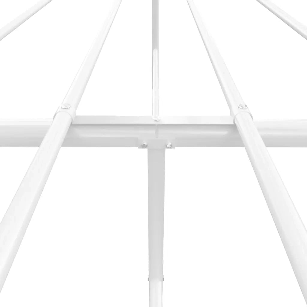 Letto matrimoniale | Letto per adulti | Giroletto con Testiera e Pediera Metallo Bianco 200x200 cm