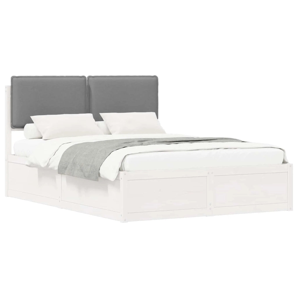 Letto con Testiera Rivestita Grigio chiaro 160 x 200 cm
