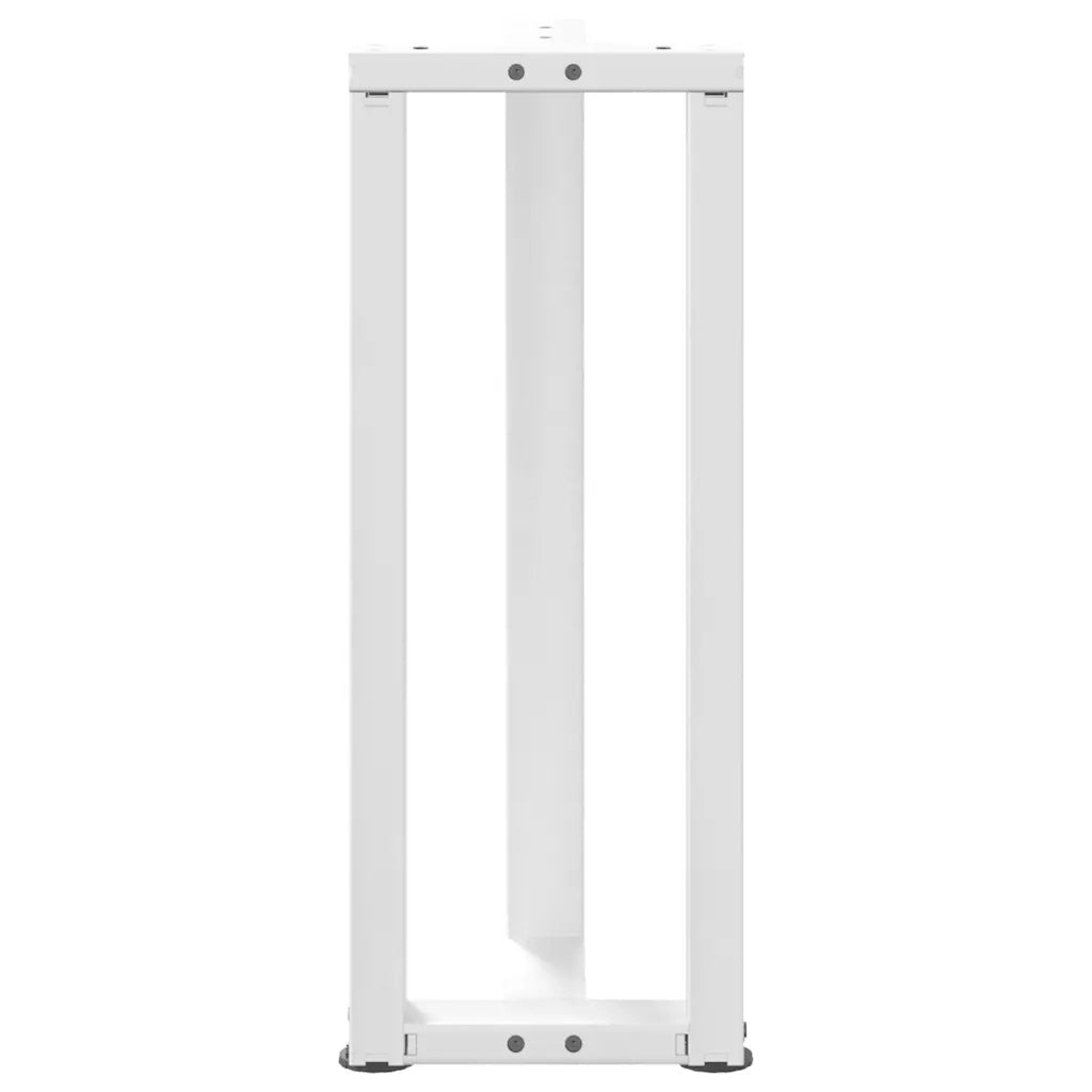 Gambe per Tavolo Consolle a Forma di T 2 pz Bianche 38x25x(72-73) cm Acciaio 4013045